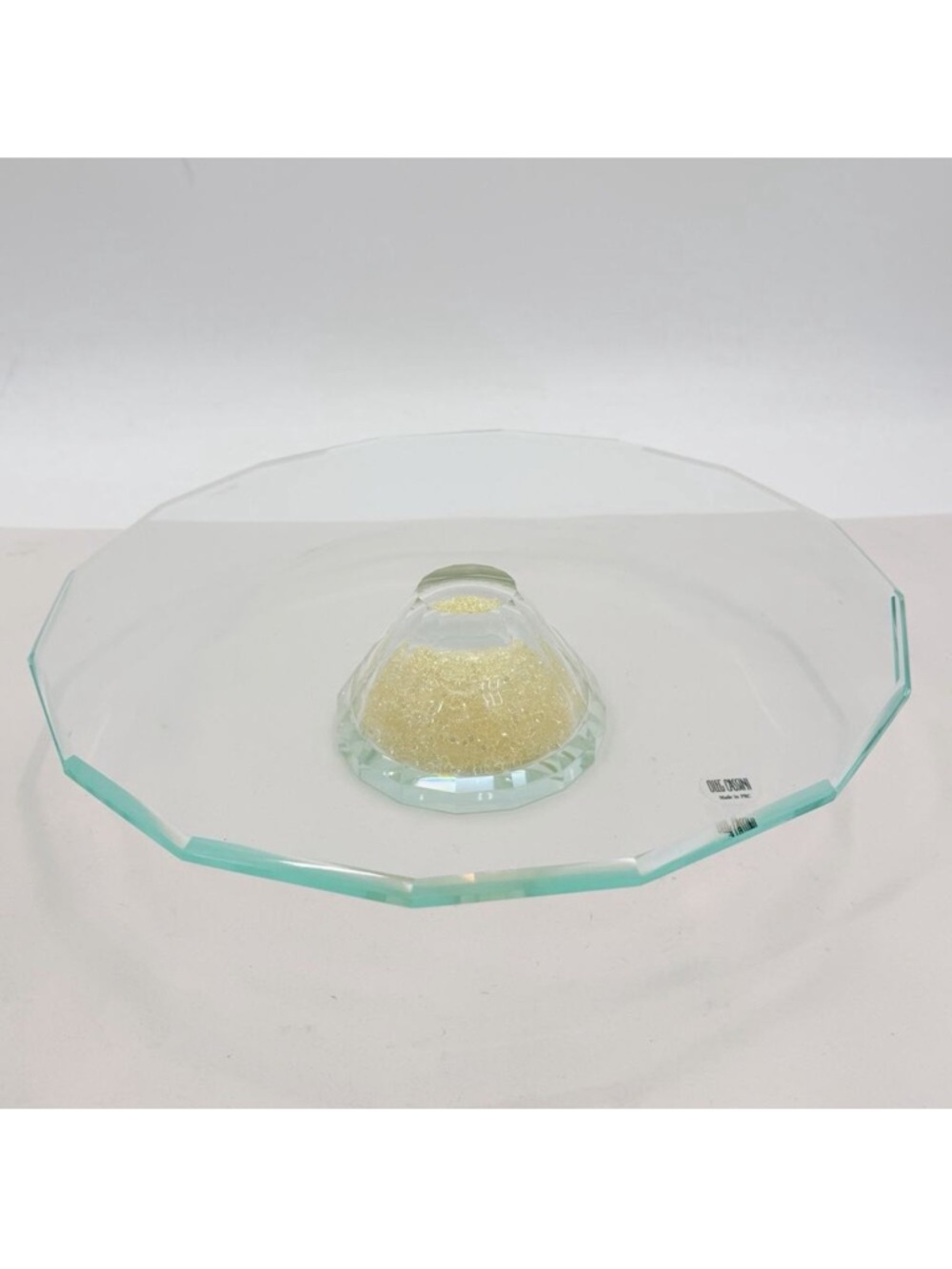 Oleg Cassini Crystal Diamond Footed Pedestal Cake Stand 13" - Original Box